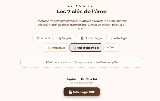 Calculateur - Les 7 clés de l'âme